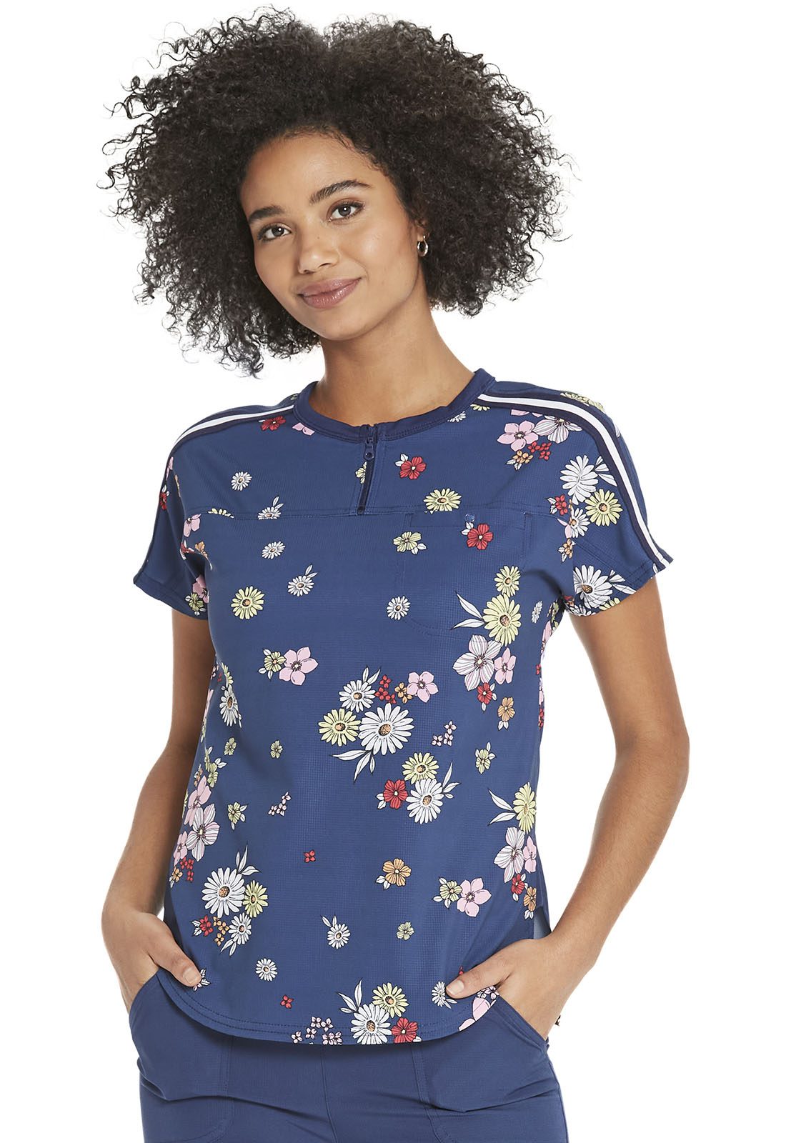 Womens Round Neck Top in Flirty Flower