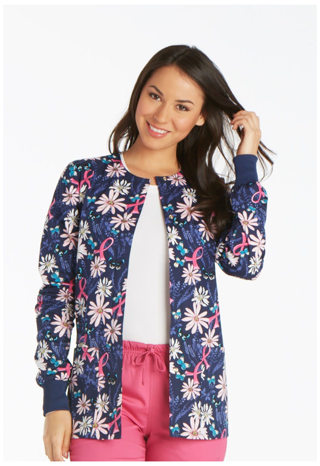 Womens Snap Front Jacket in Flight For The Cure