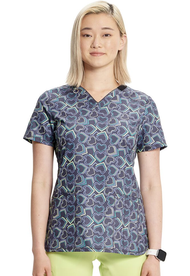 Womens V-Neck Print Top