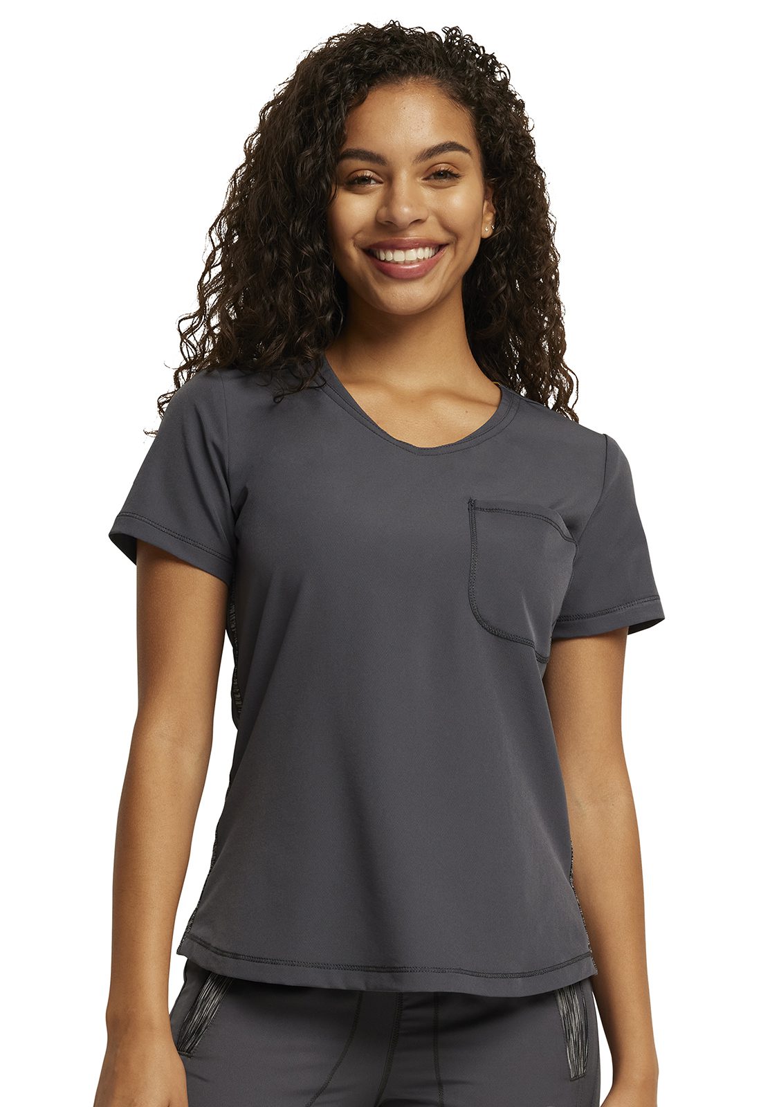 Womens Rounded V-Neck Top